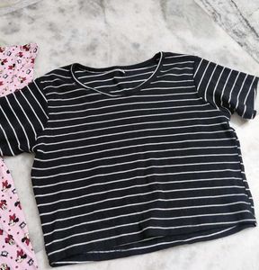 Cute Minnie Mouse &amp; Striped T-Shirts combo offfer