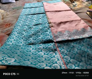 Elegant Pink &amp; Blue Silk Saree