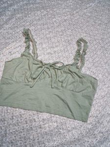 Cute Green Cropped Camisole Top