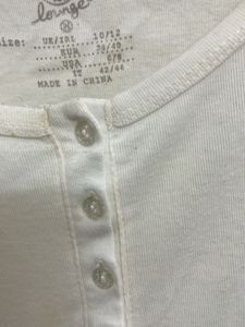 Cream Long Sleeve Henley Top