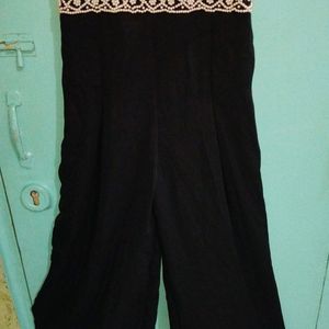 Black Jumpsuit with Beaded Waist