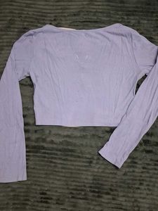 Casual Long Sleeve Crop Top