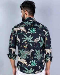 Animal print  Black Unisex Shirt