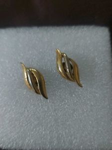 Chic Gold and Silver Tone Leaf Earrings
