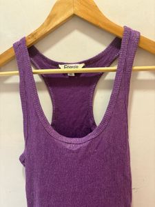Sparkly Purple Ribbed Tank Top