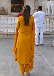 Vibrant Yellow Kurta Set with Dupatta