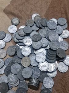 100 pcs photo coin copper nikle 5 rs