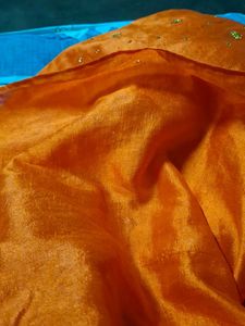 Embellished Orange Saree