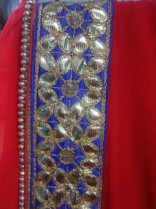 Stunning Red Embellished Saree