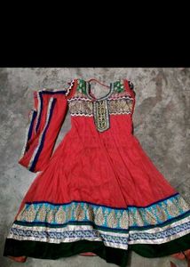 Red Embroidered Kurta Set with Dupatta