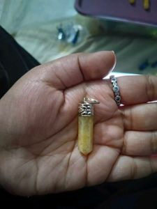 CITRINE GEMSTONE CRYSTAL PENCIL PENDANT