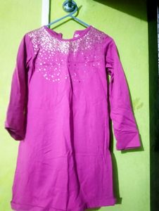 Women's Pink Embellished Tunic Top