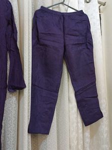 Purple Kurta Set with Pink Dupatta