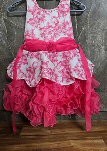 Girls Floral Dress with Ruffles