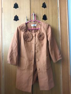 Chic Brown Floral Embellished Jacket