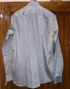 raymond Classic Grey Striped Dress Shirt