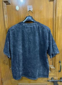 Boxy Fit Oversized Graphic Print Acid Wash T-Shirt