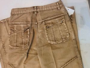 Vintage Y2K Tan Ribbed Cargo Pants