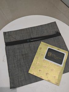 Grey Pouch with Yellow Card