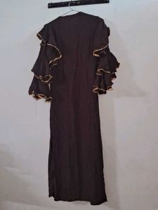 Elegant Brown Ruffle Sleeve Dress🤎
