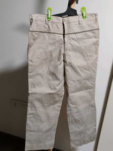 Beige striped Casual Pants