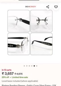Rimless Gothic Unisex Glasses - Chrome Hearts