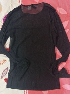 Sparkly Black Long Sleeve Top