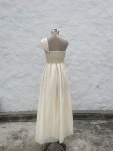 Elegant One-Shoulder Cream Dress
