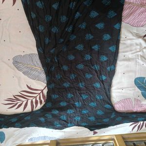 Elegant Black &amp; Blue Printed Kurta