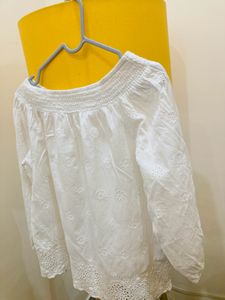 Pure White Schiffli Crop Top