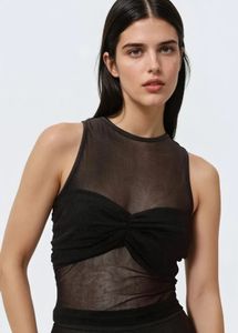 Sheer Twist Front Tank Top
