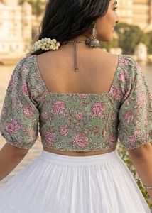Multicolour Crop Top With Smocking Details