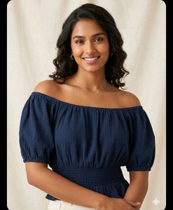 xl lee cooper Off-Shoulder Blue Blouse