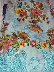 Elegant Floral Saree with Embellished Blouse