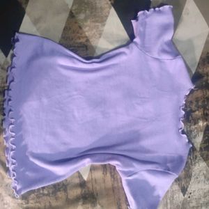 Cute Purple "Beautiful" Ribbed Top