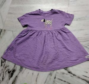 💜Cute Dog Print Purple Dress