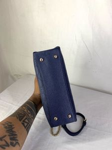 Metrocity Navy Blue Quilted Leather Crossbody Bag