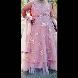 Elegant Pink Embroidered Lehenga Choli