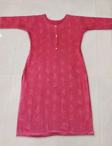 Vibrant Rani Pink Printed Kurta