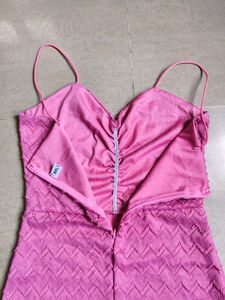 Pink Textured Mini Dress