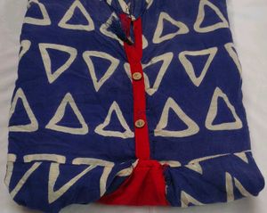 Stylish Blue &amp; Red Geometric Print Kurti