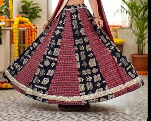 Boho Chic Printed Lehenga Skirt