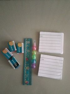 Stationary set pencil, scale, note-sheets