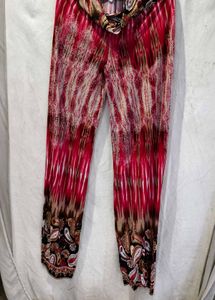 3329. Vibrant Paisley Print Palazzo Pants
