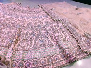 Pink dabka Embroidered Lehenga Choli