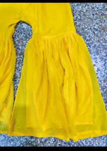 Elegant Yellow sharara Set with Dupatta