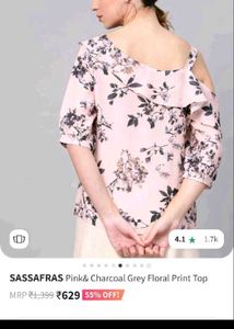 Stylish Women's Cold Shoulder Floral Top bust 32