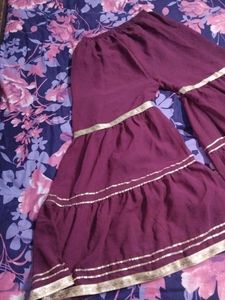 Embellished Purple Kurta with Plazzo