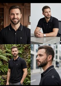 Classic Black Polo Shirt for Men newwdtag