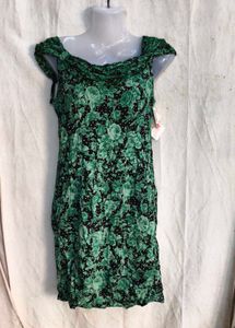 4529. Green Floral Mini Dress